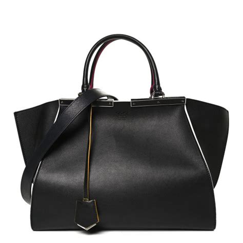 FENDI Vitello Dolce Shiny Nappa Petite 3Jours Tote Black 